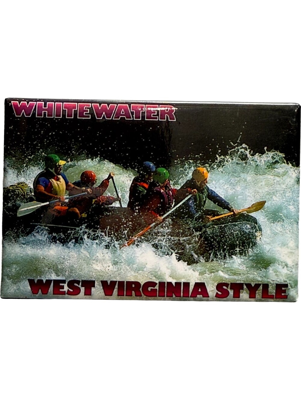Whitewater Rafting West Virginia Style Magnet Metal Vacation Souvenir 2x3